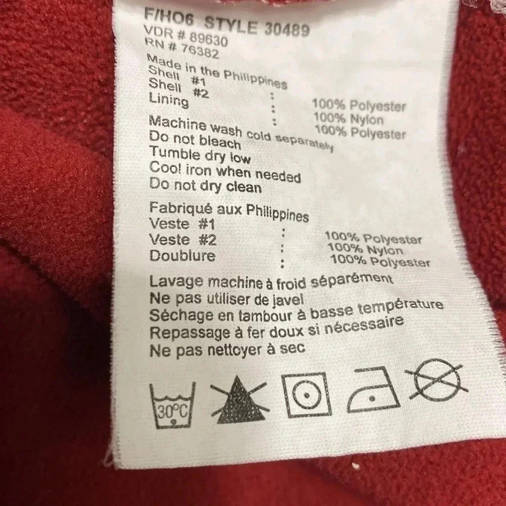 Timberland Men’s Fleece Performance Jacket Red Black XL - Picture 9 of 9